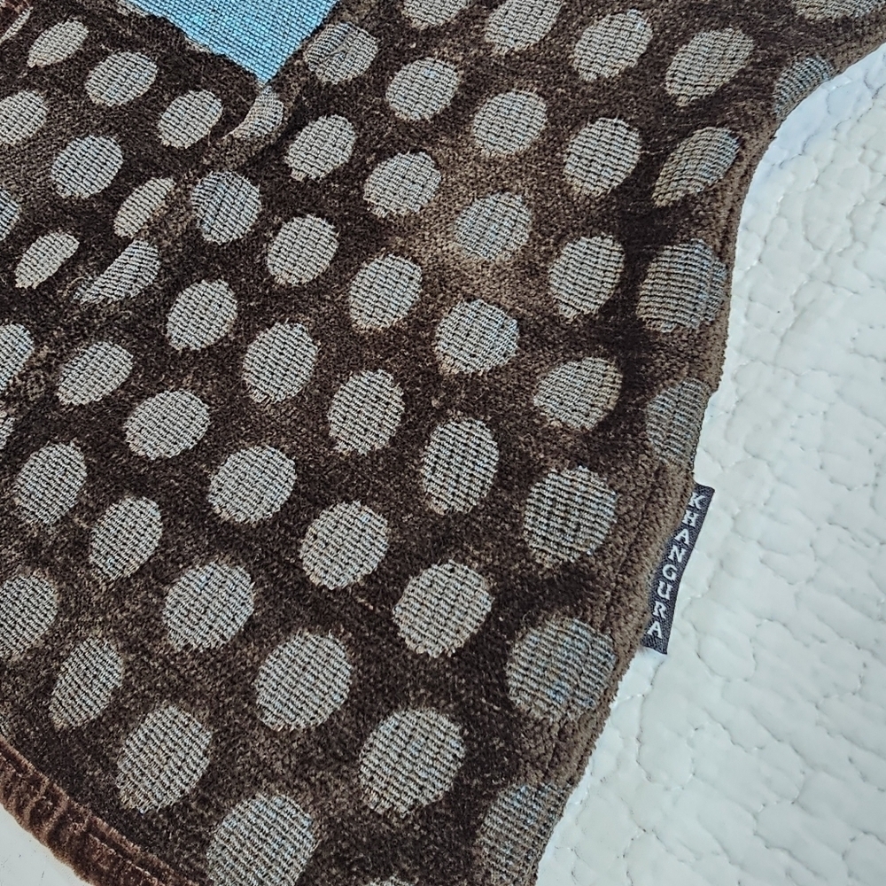 Khangura Reversible Tapestry Brown and Blue Polka Dot Blazer Jacket - Picture 11 of 11
